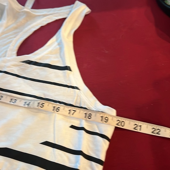 Fabletics 2XL Aventura TANK TOP new White black stripes Racerback WOMENS cotton - Picture 13 of 14